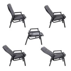 Loungesessel 'Paris', Grau/schwarz -Fashion Garden Store 3910302694 Loungesessel Paris inkl Auflage 25 118548