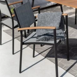 Stapelsessel 'Vera', Mattschwarz/birkengrau, Ca. 83 X 55 X 55 Cm 15 Stapelsessel 'Vera', Mattschwarz/birkengrau, Ca. 83 X 55 X 55 Cm -Fashion Garden Store 3910302710 Alu Stapelsessel Vera matt schwarz Textilen birkengrau 21 8 119305