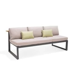 Dining-Bank 'Jimmy', 3-Sitzer, Grau, Ca. 191 X 89 X 75 Cm -Fashion Garden Store 3910302713 Dining Bank Jimmy 3 Sitzer inkl Auflagen 4 121611