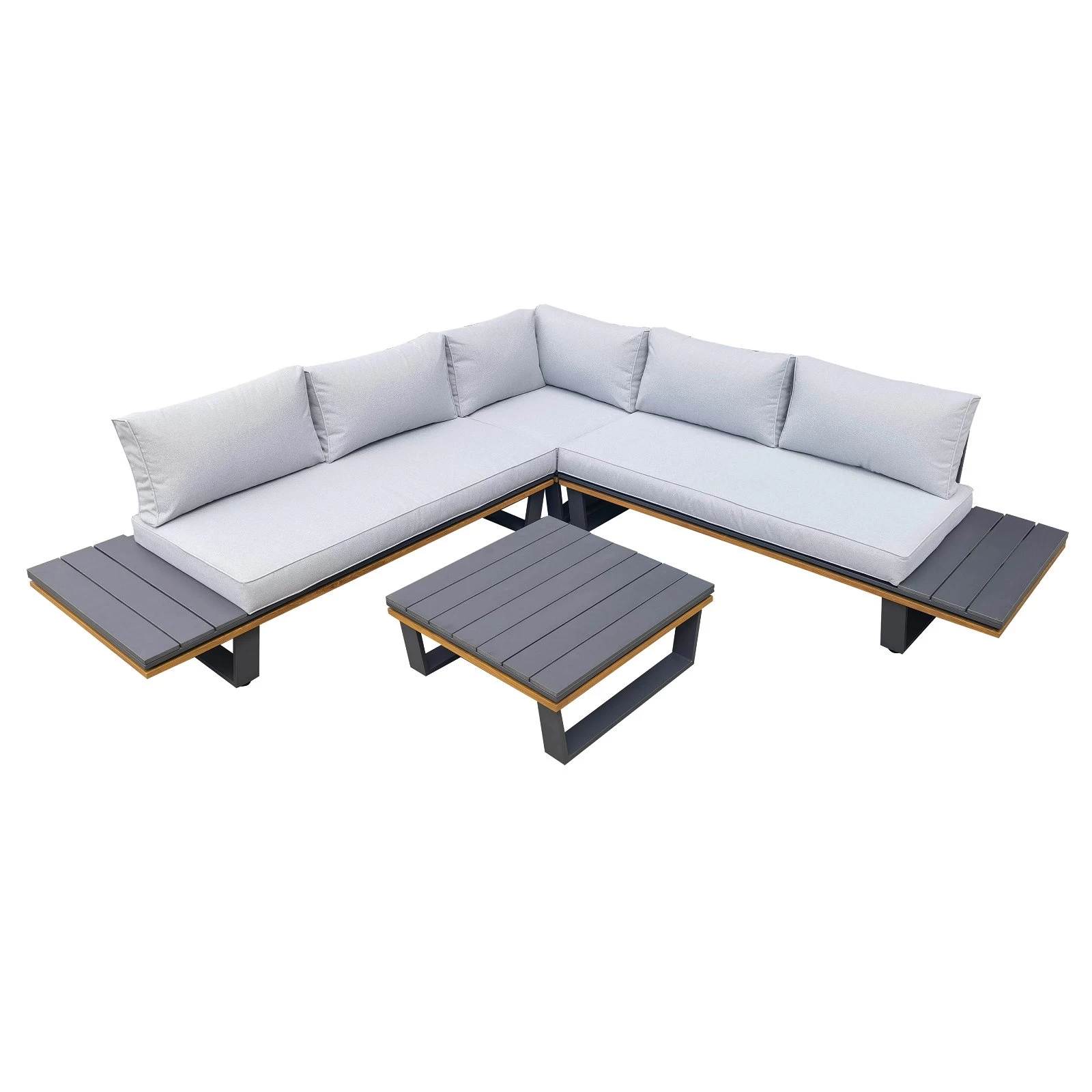 Alu-Eckloungegruppe 'Cahors' Inkl. Kissen, 4tlg., Anthrazit 4 Alu-Eckloungegruppe 'Cahors' Inkl. Kissen, 4tlg., Anthrazit – Bild 2