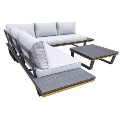 Alu-Eckloungegruppe 'Cahors' Inkl. Kissen, 4tlg., Anthrazit 9 Alu-Eckloungegruppe 'Cahors' Inkl. Kissen, 4tlg., Anthrazit -Fashion Garden Store 3910302722 Alu Eckloungegruppe Cahors 4tlg anthrazit Holzoptik inkl Kissen grau 2 121754