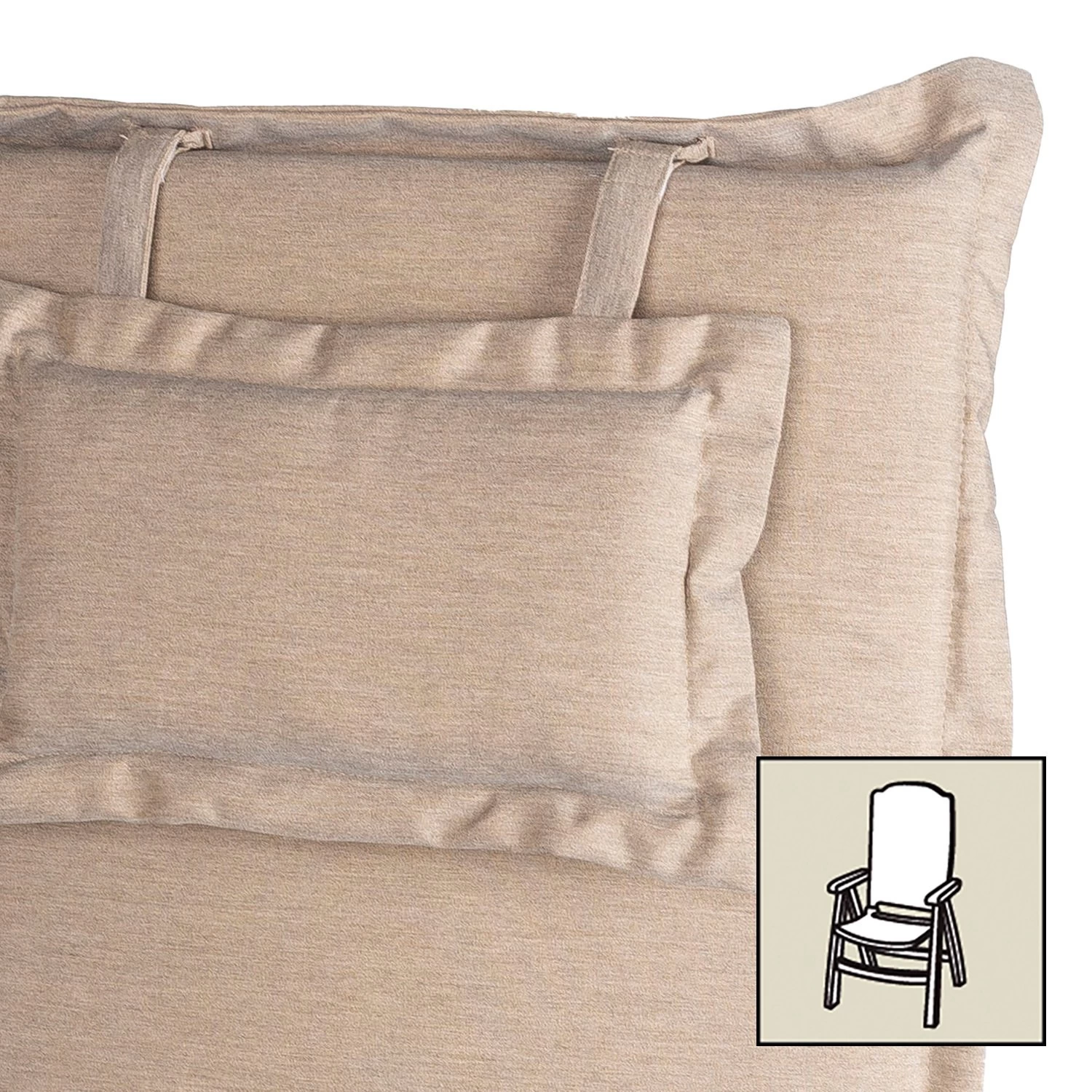 Hochlehnerauflage Vigore 60 Grau/braun Meliert, Ca. 129x54x8 Cm 3 Hochlehnerauflage Vigore 60 Grau/braun Meliert, Ca. 129x54x8 Cm