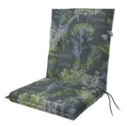 Doppler Niederlehnerauflage '2913', Grün-blau-natur, Ca. 100 X 48 X 6 Cm