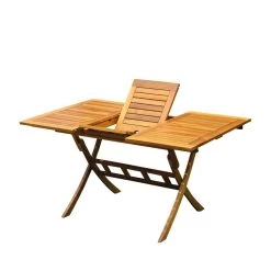Fashion Garden Store 8 Balkon-Ausziehtisch 100/140x90 Cm Akazienholz