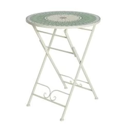 Bistro-Klapptisch 'Vigo', Grün Mit Blumenmosaik