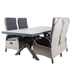 Tisch 'Westerland', Grau, Glas/Alu, Ca. Ca. 205 X 100 X H74 Cm -Fashion Garden Store 3910801535 Alu Tisch Westerland 32 102348