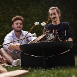 Edelstahl-Feuerstelle 'X 50', Schwarz, 28 X 55 Cm