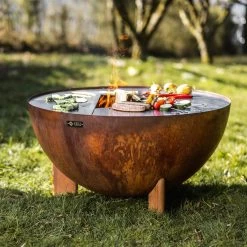 Edelstahl-Feuerstelle 'TRIA', Rost, 100 X 55 X 100 Cm -Fashion Garden Store 3920100752 Feuerstelle TRIA rost 2 110902