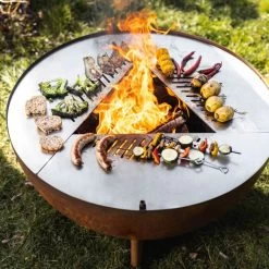 Edelstahl-Feuerstelle 'TRIA', Rost, 100 X 55 X 100 Cm -Fashion Garden Store 3920100752 Feuerstelle TRIA rost ca100x55x100cm 1 125231