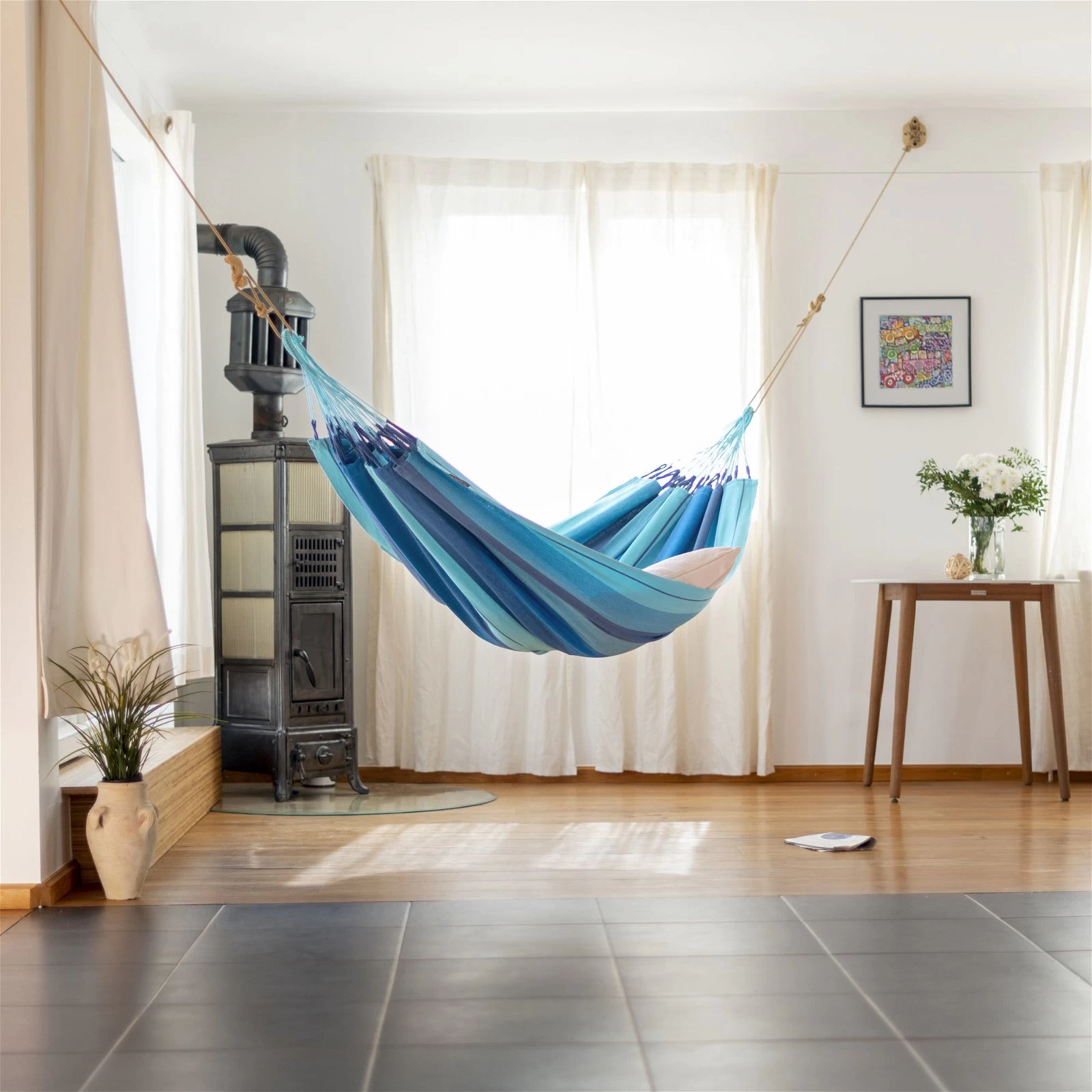 LA SIESTA Hängematte 'Modesta', Lagoon, Single - L 300 X B 140 Cm 4 LA SIESTA Hängematte 'Modesta', Lagoon, Single - L 300 X B 140 Cm – Bild 2