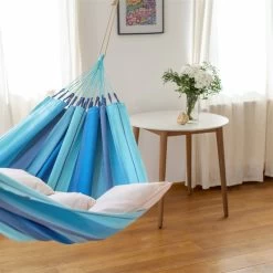 LA SIESTA Hängematte 'Modesta', Lagoon, Single - L 300 X B 140 Cm 8 LA SIESTA Hängematte 'Modesta', Lagoon, Single - L 300 X B 140 Cm -Fashion Garden Store 3940200328 Single Haengematte Modesta Lagoon Bio Baumwolle 5 106086
