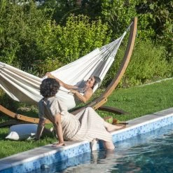 LA SIESTA Hängematte 'Modesta', Latte -Fashion Garden Store 3940200335 Doppel Haengematte Modesta Latte Bio Baumwolle 4 106106