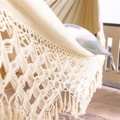 LA SIESTA Kingsize Hängematte 'Bossanova', Latte 14 LA SIESTA Kingsize Hängematte 'Bossanova', Latte -Fashion Garden Store 3940200348 Kingsize Haengematte Bossanova Latte Bio Baumwolle 4 106148