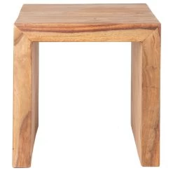 Yoga Tisch Cube Im Indischen Stil, Shishamholz, Natur, 50 X 35 X 35 Cm -Fashion Garden Store 3980100046 YOGA Indien Tisch Cube klein 2 98056