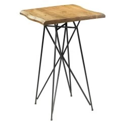 Bartisch, Schwarz, Holz, Metall, 60 X 60 X H 100 Cm