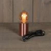 Tischlampe, Kupfer, Metall, 7,5 X 10 Cm -Fashion Garden Store 3980100644 Tischlampe Kupfer schwarzes Kabel E27 mit Schalter 120796