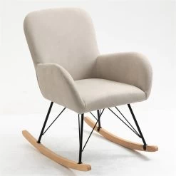 SEBA Schaukelstuhl 'Nina', Grau, Ca. 95 X 63 X 69 Cm -Fashion Garden Store 3980100676 SEBA Schaukelstuhl Nina grau Holz Buche 2 119522