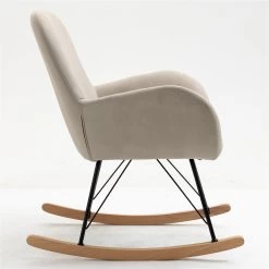 SEBA Schaukelstuhl 'Nina', Grau, Ca. 95 X 63 X 69 Cm -Fashion Garden Store 3980100676 SEBA Schaukelstuhl Nina grau Holz Buche 5 119519