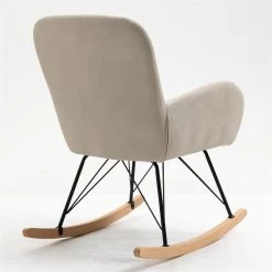 SEBA Schaukelstuhl 'Nina', Grau, Ca. 95 X 63 X 69 Cm -Fashion Garden Store 3980100676 SEBA Schaukelstuhl Nina grau Holz Buche 6 119527