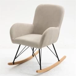 SEBA Schaukelstuhl 'Nina', Grau, Ca. 95 X 63 X 69 Cm -Fashion Garden Store 3980100676 SEBA Schaukelstuhl Nina grau Holz Buche 8 119525