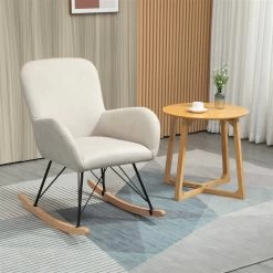 SEBA Schaukelstuhl 'Nina', Grau, Ca. 95 X 63 X 69 Cm -Fashion Garden Store 3980100676 SEBA Schaukelstuhl Nina grau Holz Buche 9 119524