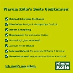 Kölle's Beste Gießkanne, Grün, Mit Brausekopf, Kunststoff -Fashion Garden Store koelles beste giesskannen 79115